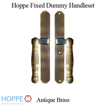 HOPPE HLS 9000 SLIDING DOOR HANDLE-SET, M574/2170N, FIXED DUMMY - ANTIQUE BRASS